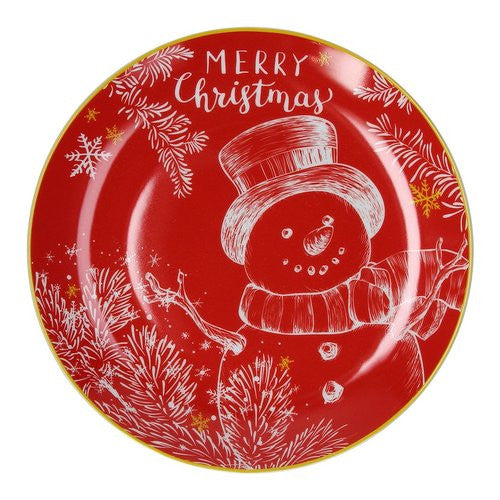 Piatto panettone Tognana NT022316075 CHRISTMAS Snowman Rosso