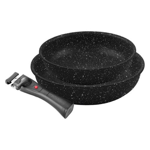 Set padelle Ballarini 1011615 BOLZANO con manico amovibile Nero