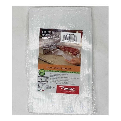 Sacchetti sottovuoto Reber 6745N 20 Goffrati 15x25cm Clear
