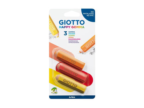 Giotto Happy Gomma blister 3 pezzi