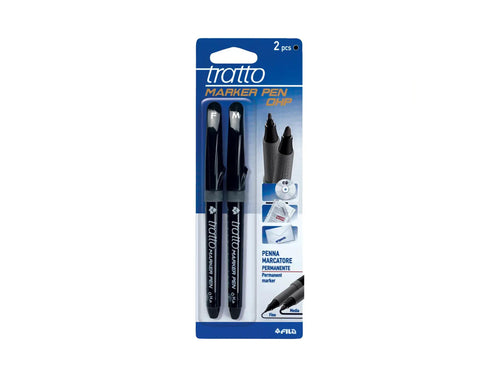 Penna Tratto Marcatore Permanente Nero 2 pezzi