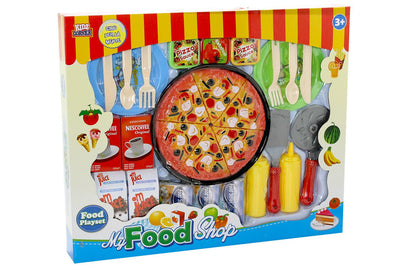 Pizza tagliabile con cibi e accessori