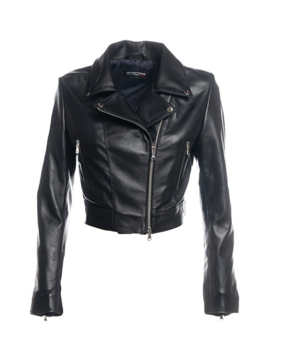 Chiodino Bis - Chiodo Donna Nero in vera pelle