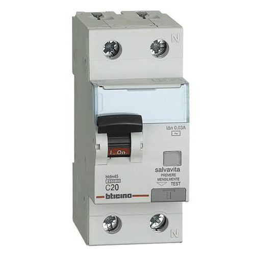 Differenziale magnetotermico 1P+N 0,03 20A marchio Bticino