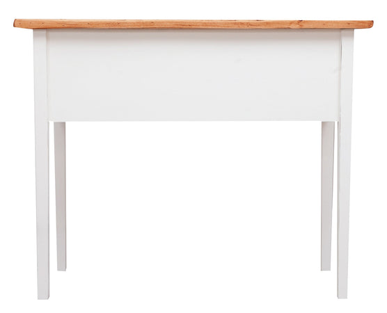 Biscottini Biscottini Tavolino Scrittoio Legno Massello Tiglio Bianco Anticato 100x80x80