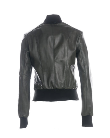 Bomber Donna - Bomber Donna Verde in vera pelle