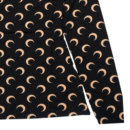 MARINE SERRE Recycled Moon Jersey Crewneck Top in Black da donna