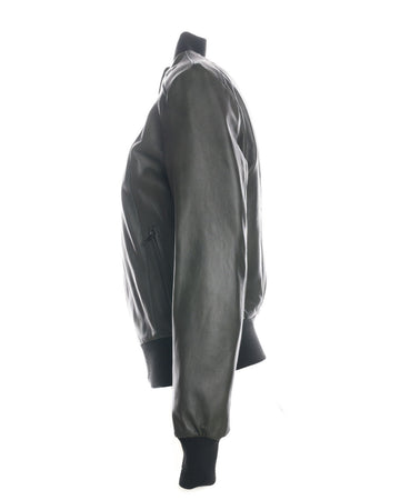 Bomber Donna - Bomber Donna Verde in vera pelle