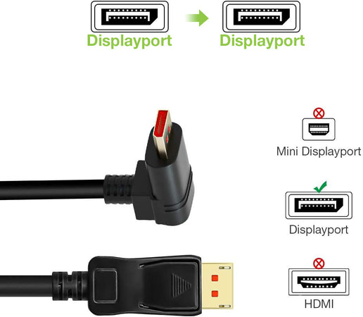 Cavo Audio/Video DisplayPort 1.4 8K M/M Angolato 90&deg 1m Nero