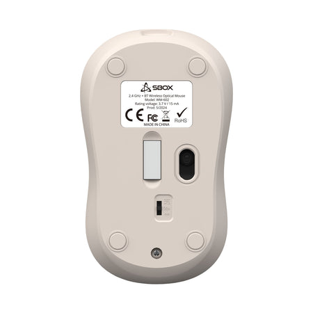 Mouse Ottico Wireless 1600 Dpi 4D Beige, WM-602BE