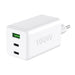 Caricatore Alimentatore GaN 100W 2x USB-C&trade 1x USB-A Power Delivery Fast Charger Bianco