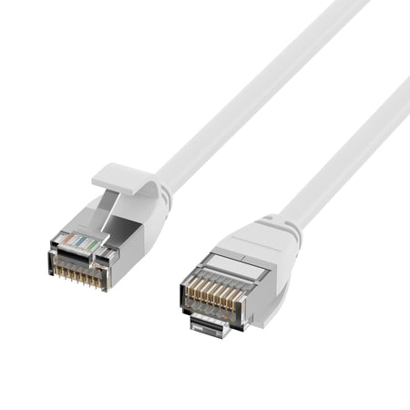 Cavo di Rete Patch in Rame Cat.6A U/FTP TPE 4mm Ultraflex Bianco 0,5m