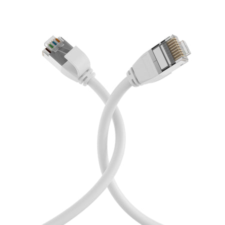 Cavo di Rete Patch in Rame Cat.6A U/FTP TPE 4mm Ultraflex Bianco 1m