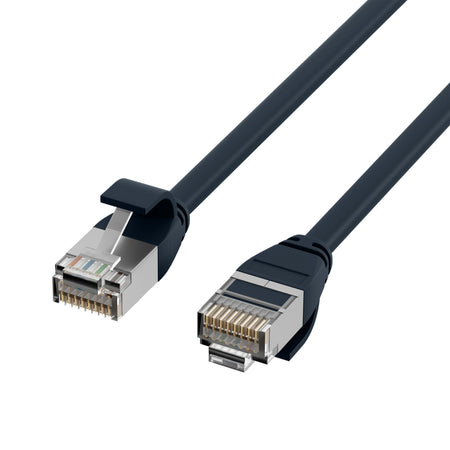 Cavo di Rete Patch in Rame Cat.6A U/FTP TPE 4mm Ultraflex Nero 0,15m