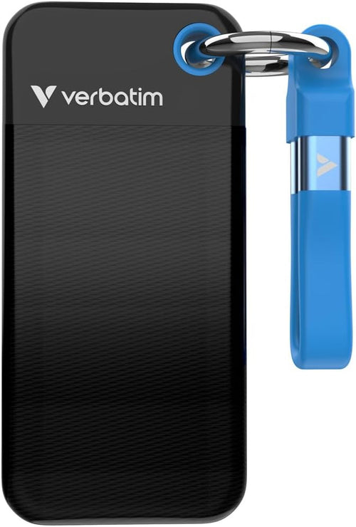 Pocket SSD Portachiavi con Attacco per Cavo USB-C&trade 1TB Nero Blu