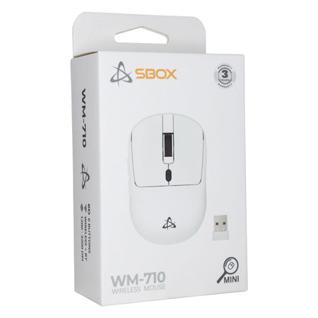 Mini Mouse Ottico Wireless 6D 3200 Dpi Bianco, WM-710