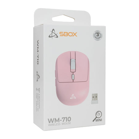 Mini Mouse Ottico Wireless 6D 3200 Dpi Rosa, WM-710