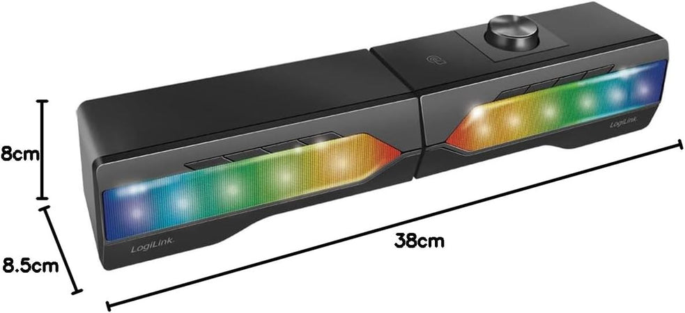2 in 1 Gaming Sound System Soundbar e Speakers Bluetooth v5.0 Illuminazione RGB