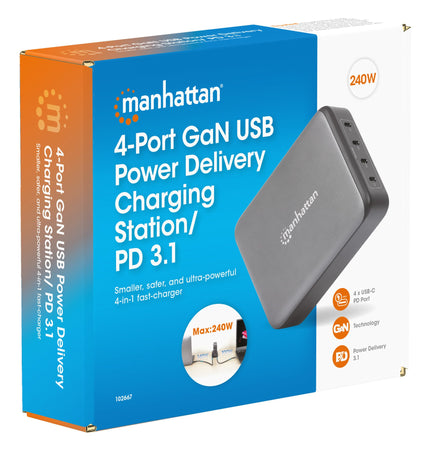 Stazione di Ricarica USB-C&trade Power Delivery 4 Porte GaN 240W / PD3.2
