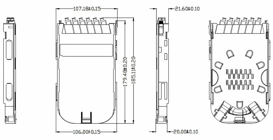Scatola di Giunzione Fibra Ottica Modulo FTTH con 6 Adattatori SC Ceramici OS2