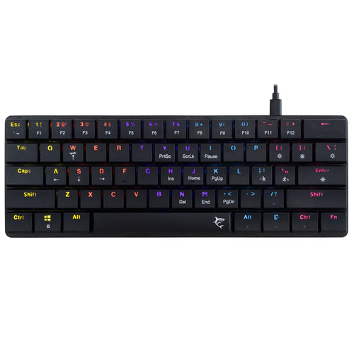Tastiera Gaming USB-C&trade 62 Tasti con Retroilluminazione LED RGB e 19 Effetti Luce