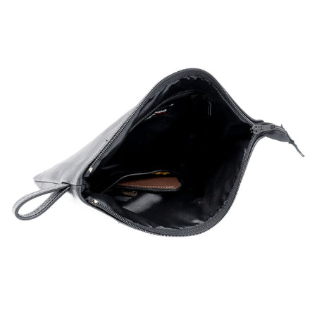 Checco Bis - Pochette da Uomo Nera In Vera Pelle