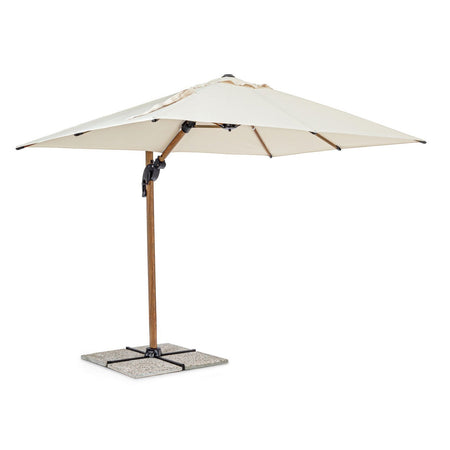 Ombrellone in alluminio con palo laterale orientabile da giardino Orion effetto legno