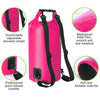 Sacca Impermeabile 20L Dry Bag con Tracolla Regolabile Fucsia
