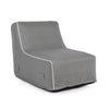 Sedia pouf Rihanna con tessuto in spun poliestere con cerniera a scomparsa