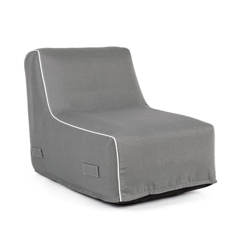 Sedia pouf Rihanna con tessuto in spun poliestere con cerniera a scomparsa