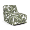 Sedia pouf con tessuto in spun poliestere con cerniera a scomparsa