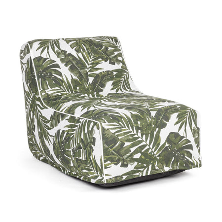 Sedia pouf con tessuto in spun poliestere con cerniera a scomparsa