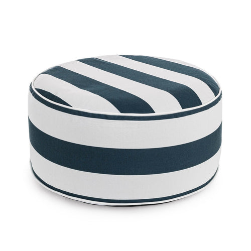 Pouf gonfiabile con righe e tessuto in spun poliestere con cerniera a scomparsa