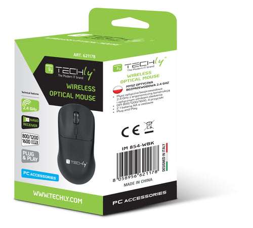 Mouse Ottico Wireless 1600 Dpi Nero