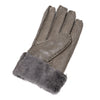 Gloves - Guanti Donna Beige Oil in vero montone Shearling - Pelo Grigio