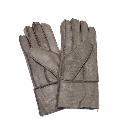 Gloves - Guanti Donna Beige Oil in vero montone Shearling - Pelo Grigio