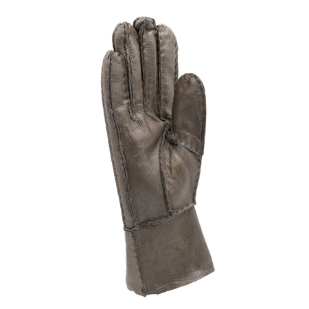 Gloves - Guanti Donna Beige Oil in vero montone Shearling - Pelo Grigio