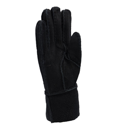 Gloves - Guanti Donna Nero Camoscio in vero montone Shearling - Pelo Nero