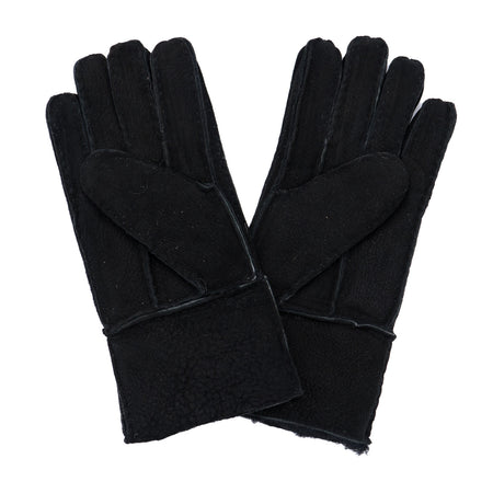Gloves - Guanti Donna Nero Camoscio in vero montone Shearling - Pelo Nero