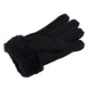 Gloves - Guanti Donna Nero Camoscio in vero montone Shearling - Pelo Nero