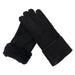 Gloves - Guanti Donna Nero Camoscio in vero montone Shearling - Pelo Nero