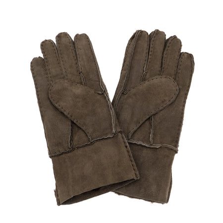 Gloves - Guanti Donna Cuoio Camoscio in vero montone Shearling - Pelo Testa di Moro