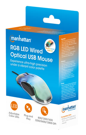 Mouse Ottico USB 12800 Dpi Retroilluminazione LED RGB