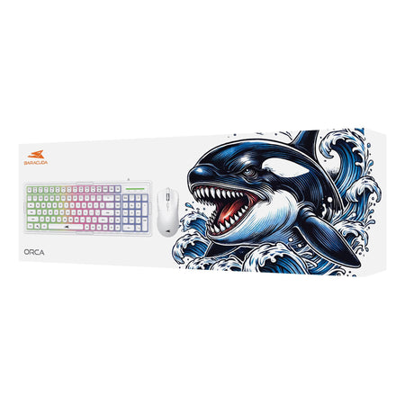Kit Tastiera 101 Tasti e Mouse USB 7200 Dpi Bianco, ORCA