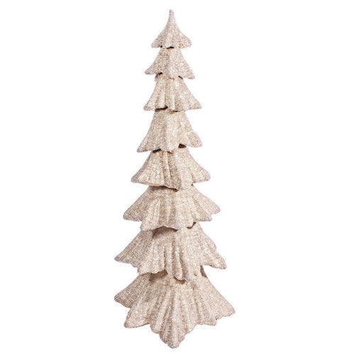 Albero decorativo Glos in polistirolo e pailettes color oro per decorazione natalizia