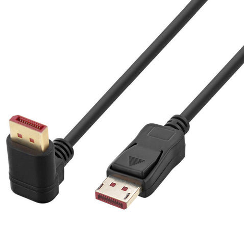 Cavo Audio/Video DisplayPort 1.4 8K M/M Angolato 90&deg 3 metri Nero