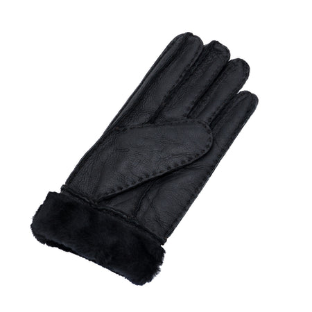Gloves - Guanti Donna Neri in vero montone Shearling - Pelo Nero