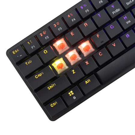 Tastiera Gaming USB-C&trade 62 Tasti con Retroilluminazione LED RGB e 19 Effetti Luce