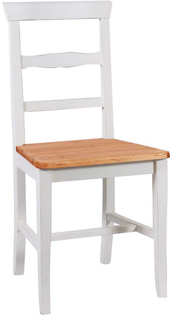 Biscottini Sedia Country con struttura in faggio finitura bianca e seduta in legno massello di tiglio finitura naturale Made in Italy