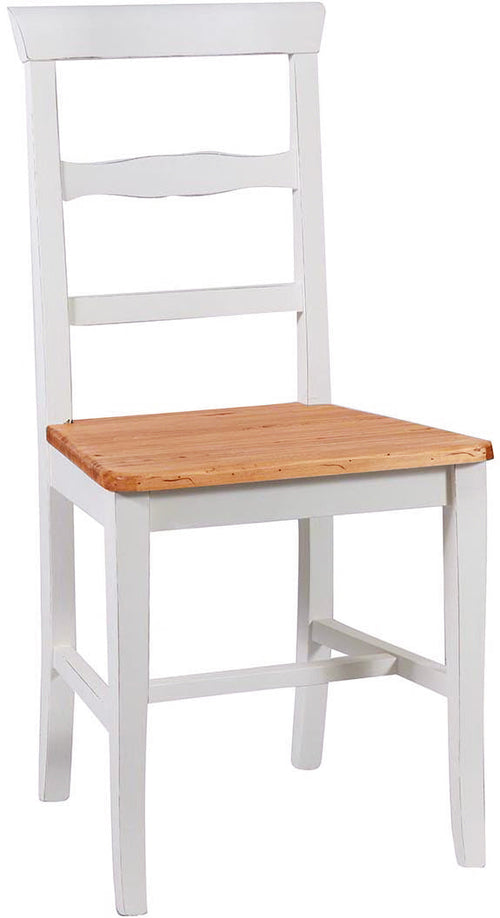 Biscottini Sedia Country con struttura in faggio finitura bianca e seduta in legno massello di tiglio finitura naturale Made in Italy